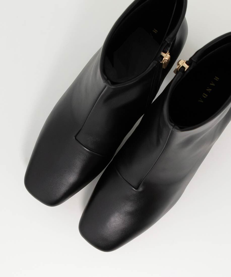  「ストレッチ チャンキーヒールショートブーツ」|ショートブーツ|