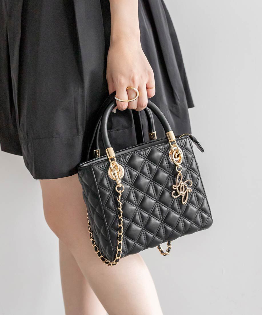  「2WAYキルティングバッグ」|ハンドバッグ|ブラック