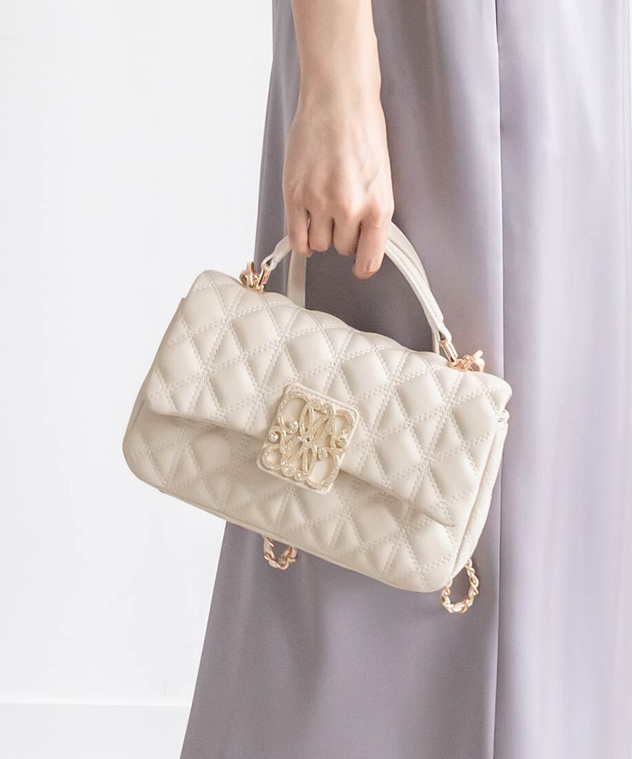  「2WAY モノグラムビジューキルティングバック」|ショルダー・メッセンジャー|