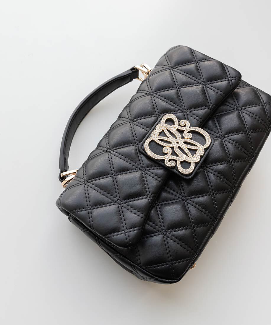  「2WAY モノグラムビジューキルティングバック」|ショルダー・メッセンジャー|