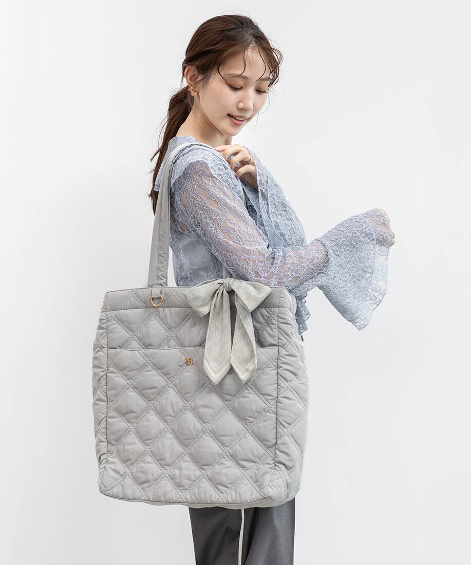  「【A4対応】2WAY リボンキルティングトートバッグ」|トートバッグ|
