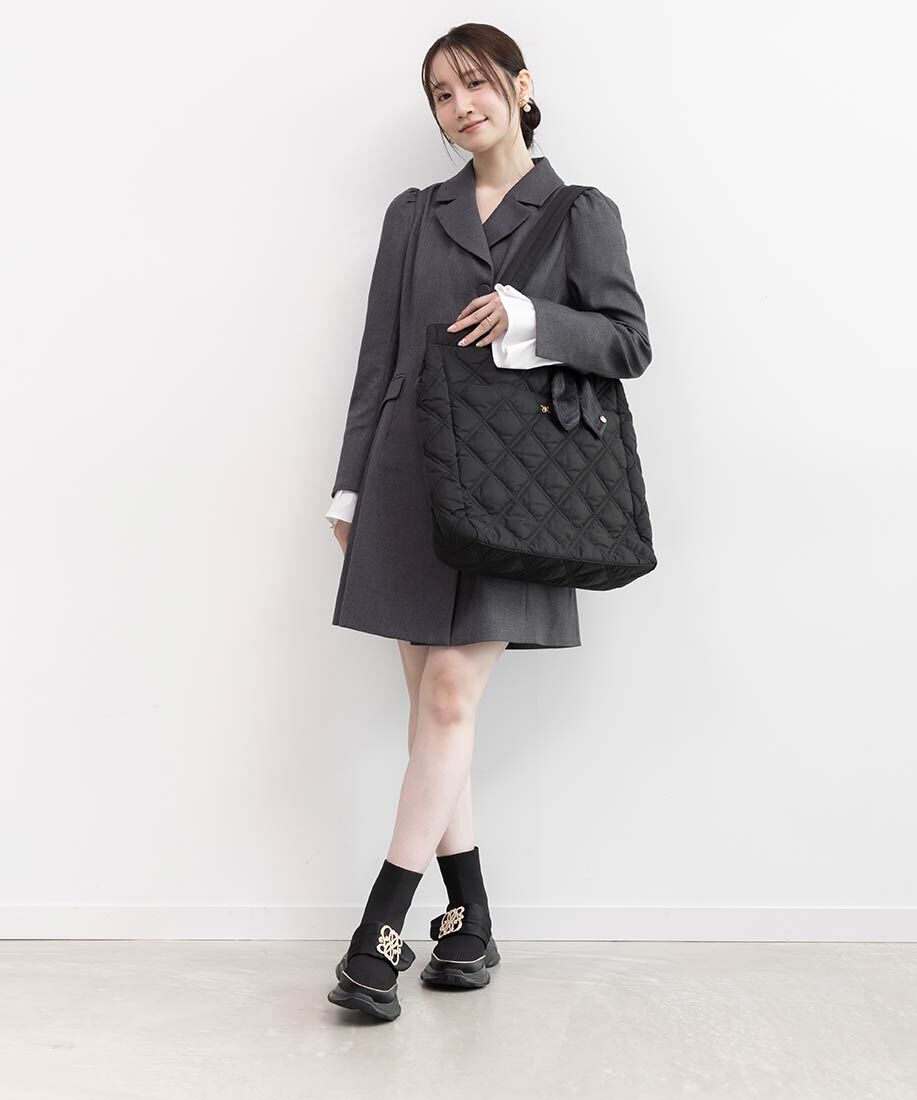  「【A4対応】2WAY リボンキルティングトートバッグ」|トートバッグ|