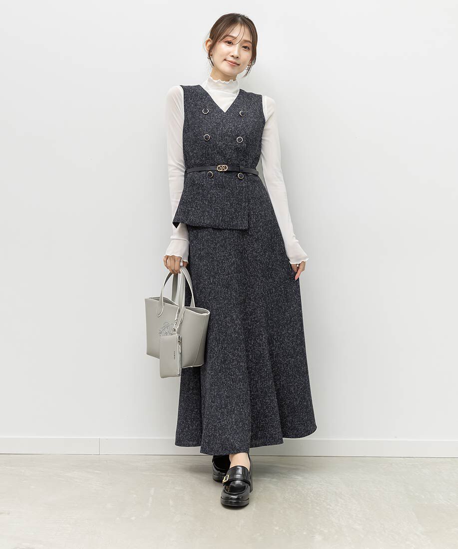  「2WAY ポーチ付きモノグラムエンボストートバッグ」|トートバッグ|