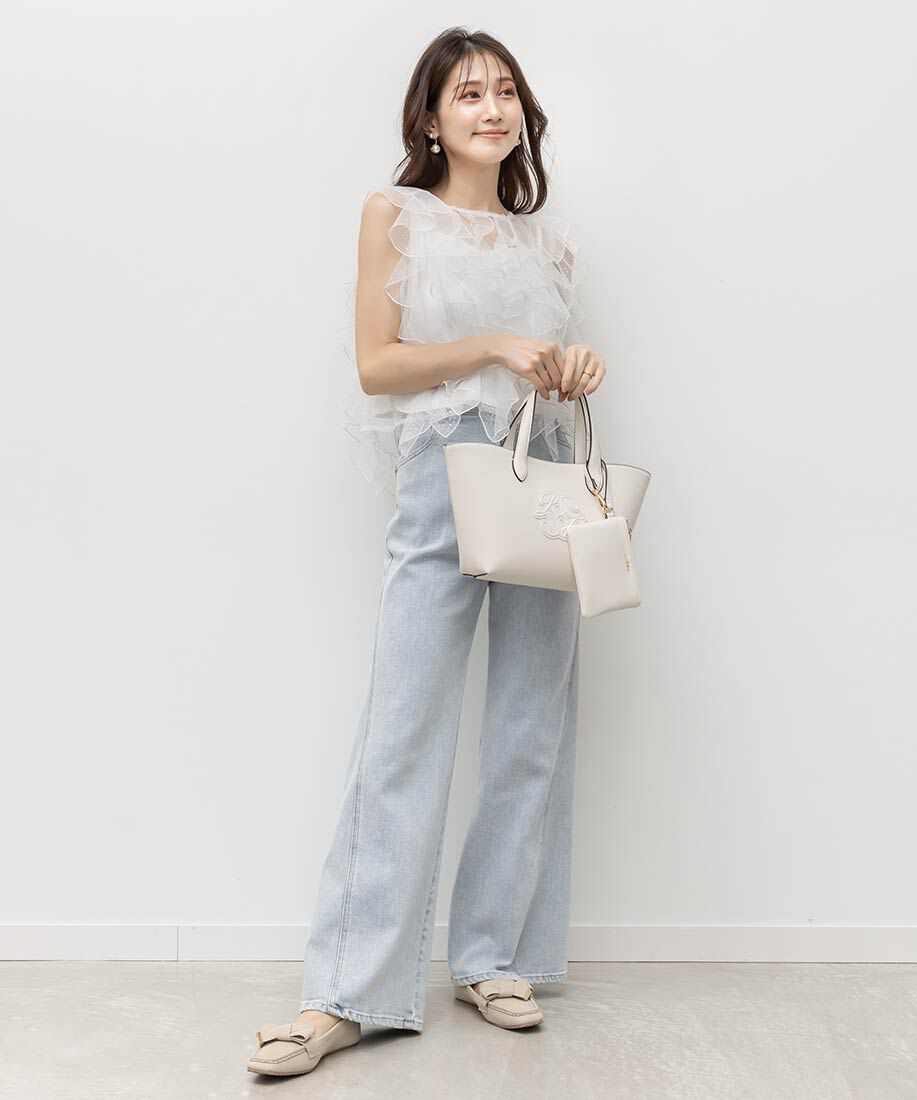  「2WAY ポーチ付きモノグラムエンボストートバッグ」|トートバッグ|