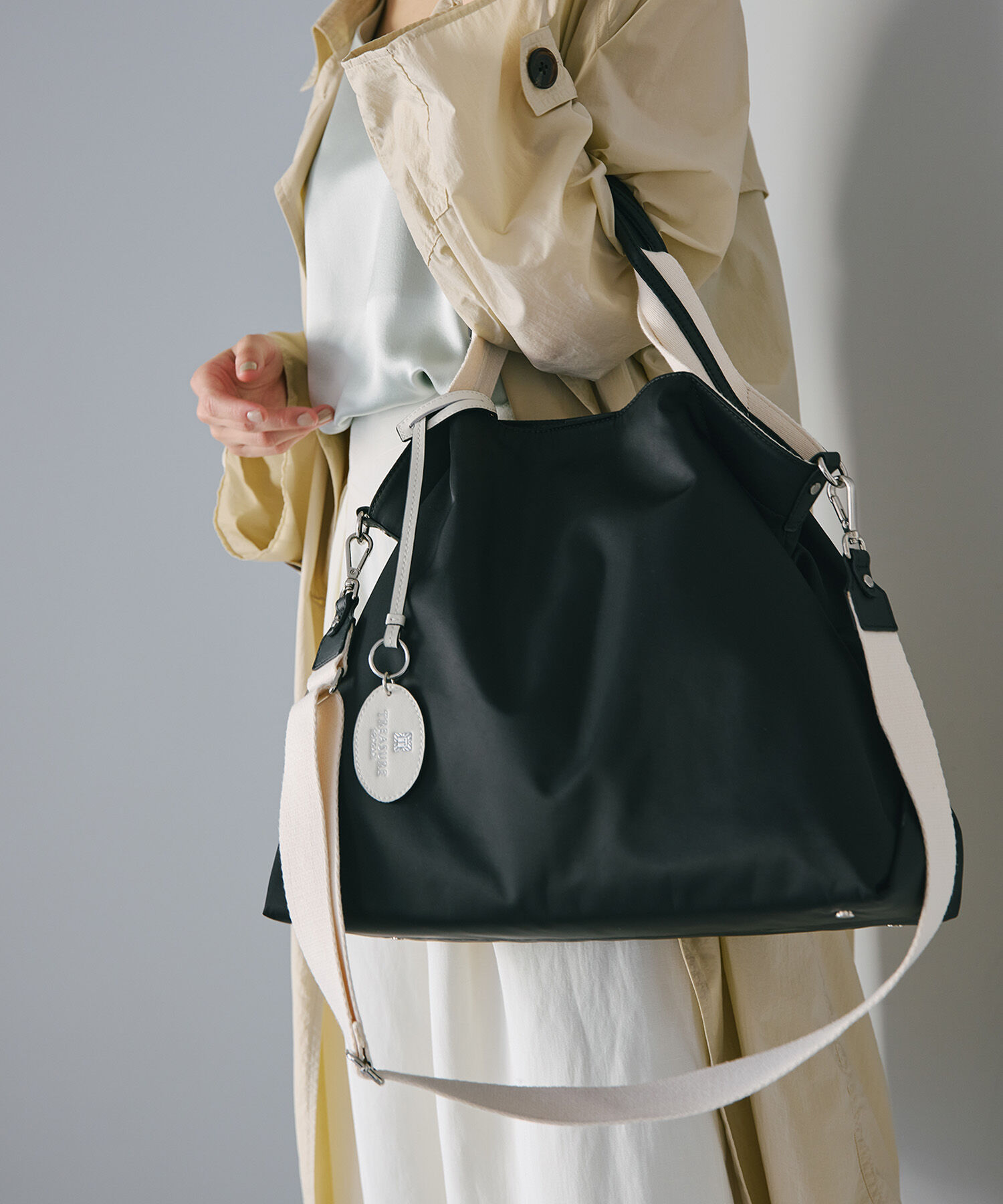 TOPKAPI BREATH「【TREASURE TOPKAPI】ストライプハンドル ナイロン 2way トートバッグ A4対応」|トートバッグ|