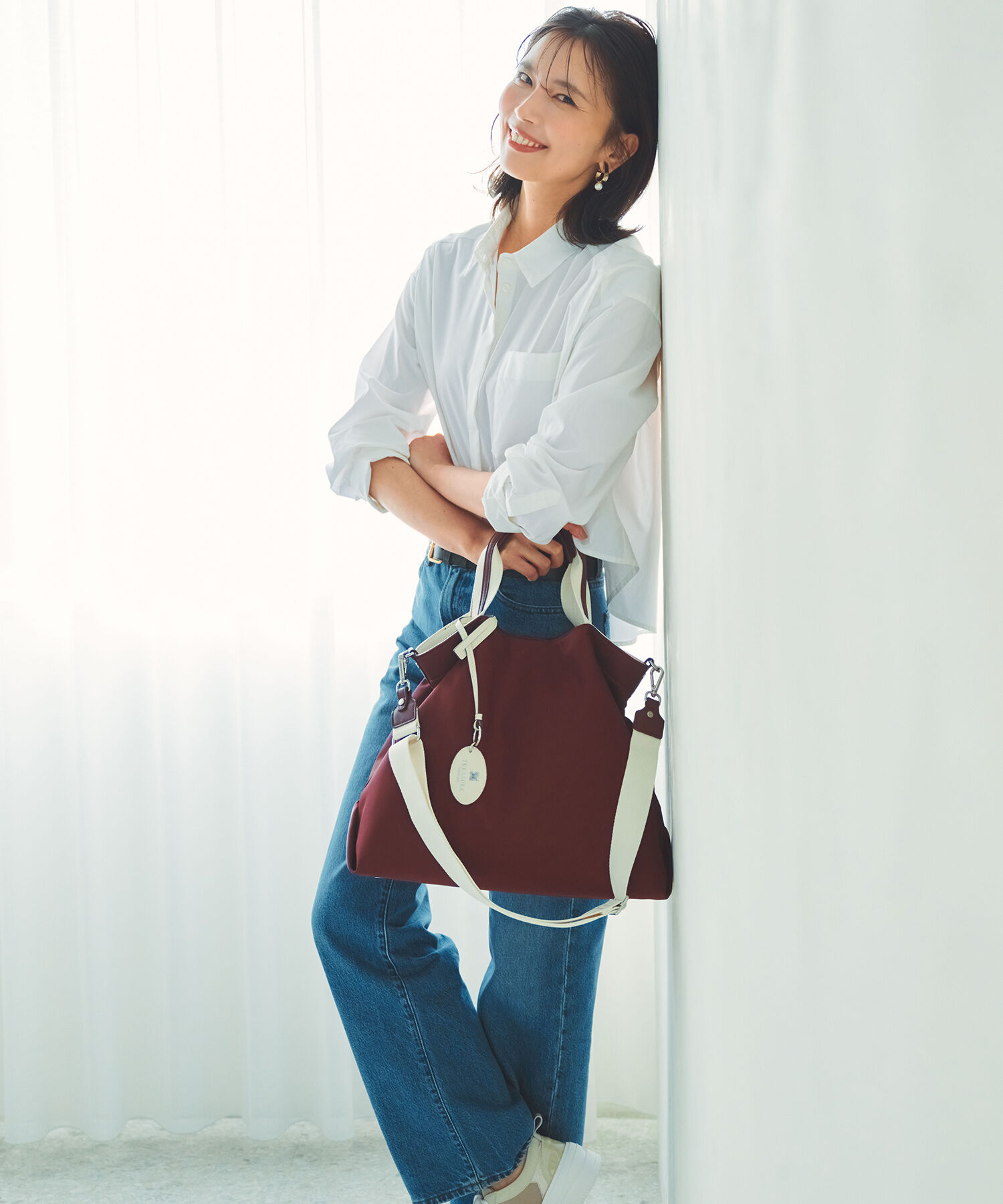 TOPKAPI BREATH「【TREASURE TOPKAPI】ストライプハンドル ナイロン 2way トートバッグ A4対応」|トートバッグ|