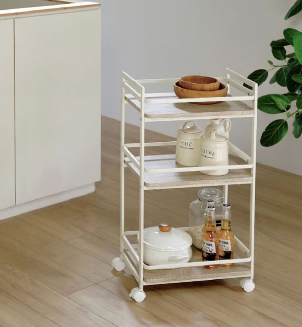 B-COMPANY「ヴィンテージ調　ワイドワゴン」|食器・キッチングッズ|