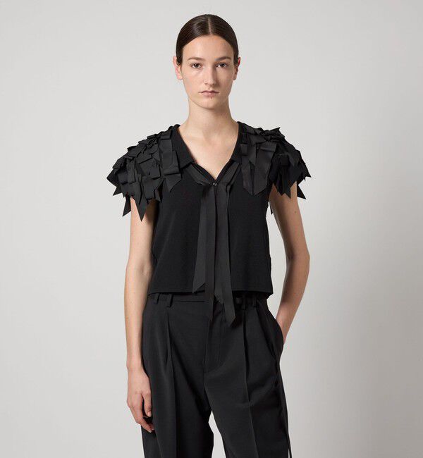 AEWEN MATOPH「＜AEWEN MATOPH＞リボンテープ ノースリーブ ニット」|ニット・セーター|