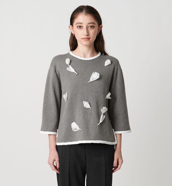 UNITED ARROWS「BROCHE  フラワーモチーフ ニット」|ニット・セーター|