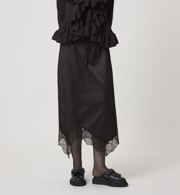 ASTRAET「＜ASTRAET＞サテン スソレース スカート」|スカート|