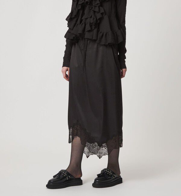 ASTRAET「＜ASTRAET＞サテン スソレース スカート」|スカート|