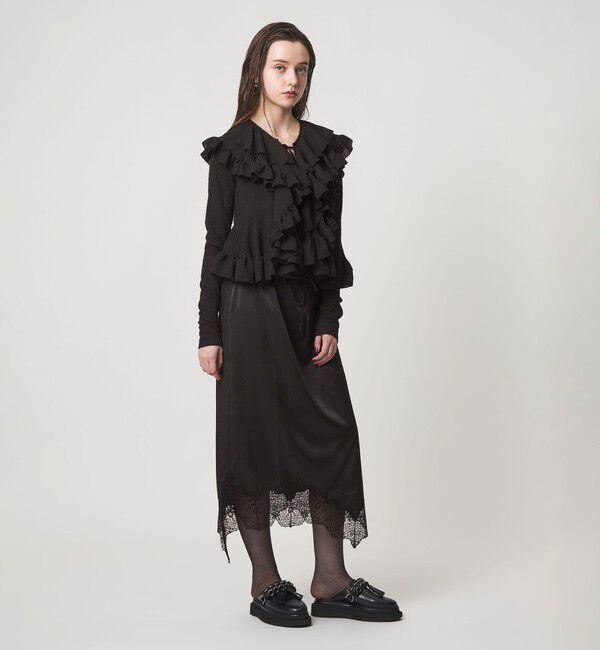 ASTRAET「＜ASTRAET＞サテン スソレース スカート」|スカート|