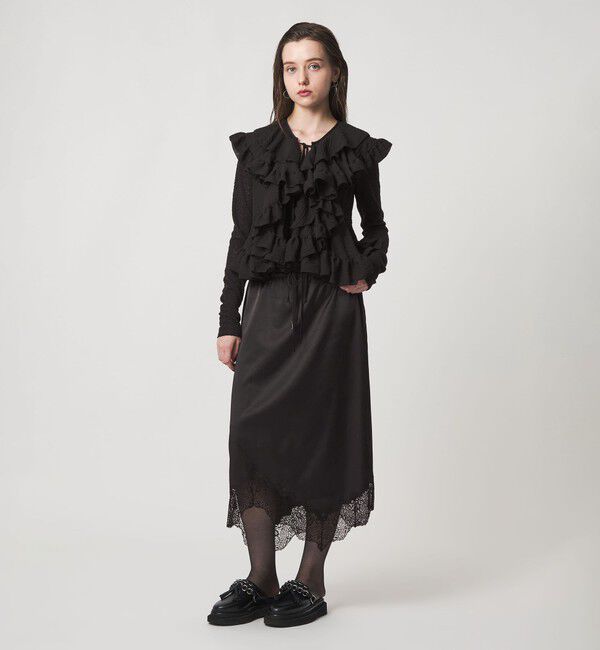 ASTRAET「＜ASTRAET＞サテン スソレース スカート」|スカート|