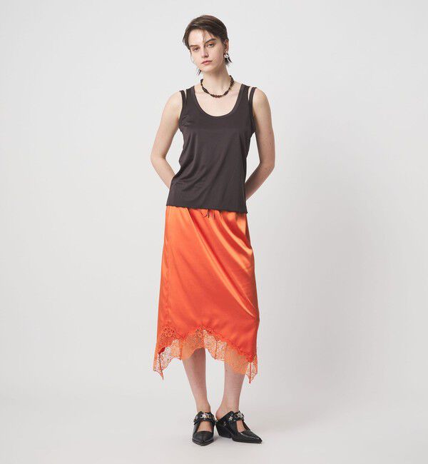 ASTRAET「＜ASTRAET＞サテン スソレース スカート」|スカート|