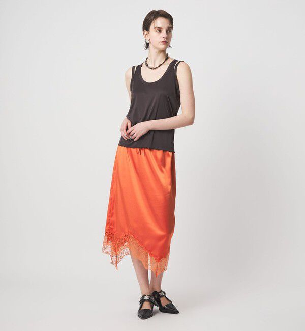 ASTRAET「＜ASTRAET＞サテン スソレース スカート」|スカート|