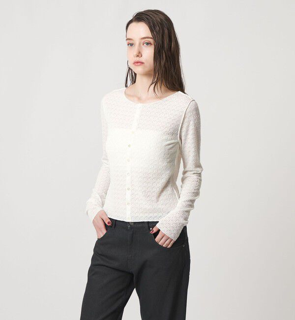 ASTRAET「＜ASTRAET＞レース カットソーカーディガン」|カーディガン|