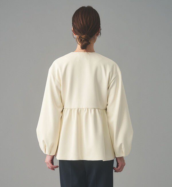 UNITED ARROWS「SPONGY フリル ペプラム ジャケット」|ノーカラージャケット|