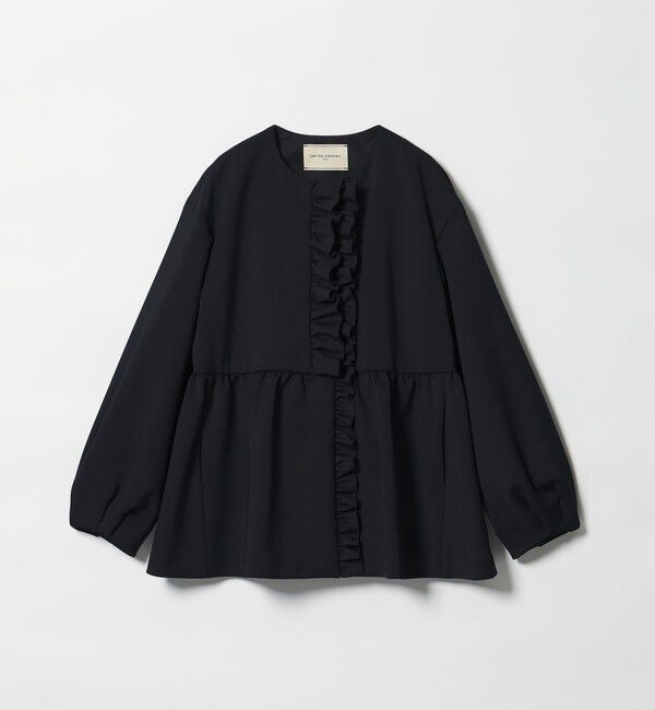 UNITED ARROWS「SPONGY フリル ペプラム ジャケット」|ノーカラージャケット|