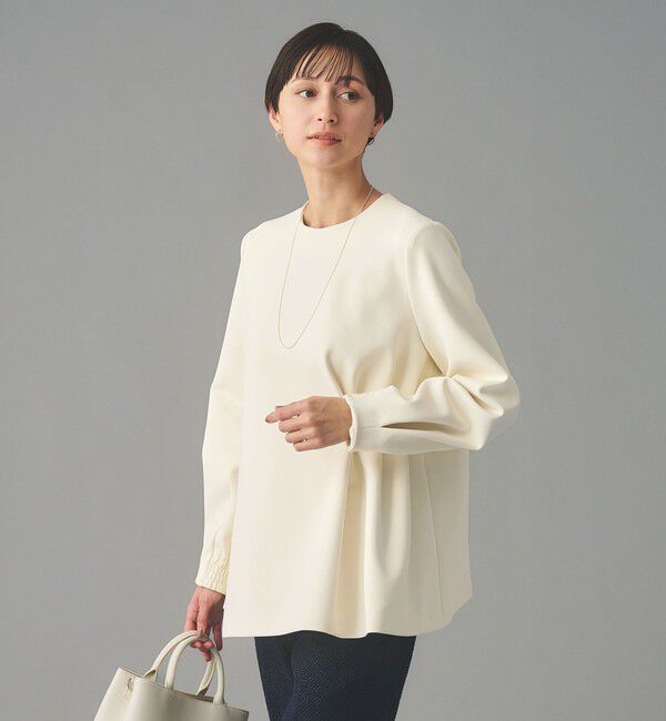 UNITED ARROWS「SPONGY クルーネック ギャザー ブラウス」|シャツ・ブラウス|