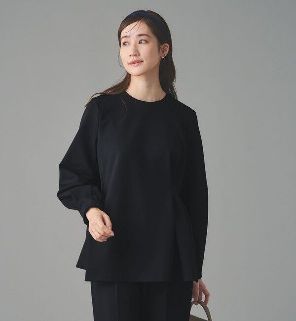 UNITED ARROWS「SPONGY クルーネック ギャザー ブラウス」|シャツ・ブラウス|