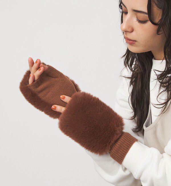 UNITED ARROWS green label relaxing「＜VINCENT PRADIER＞ファーライク グローブ」|手袋|