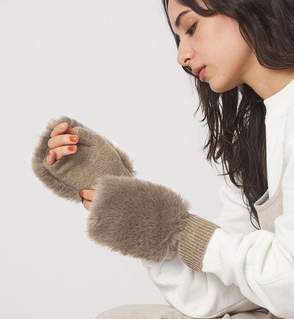 UNITED ARROWS green label relaxing「＜VINCENT PRADIER＞ファーライク グローブ」|手袋|