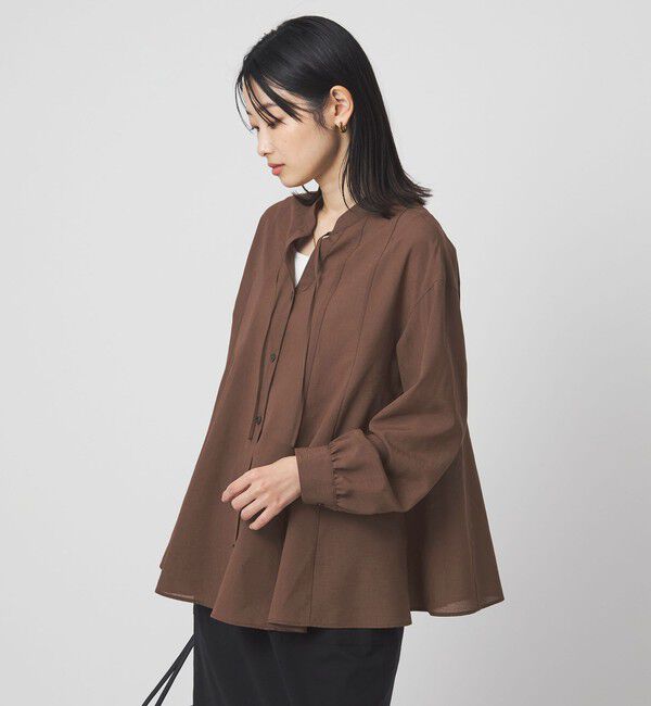 UNITED ARROWS green label relaxing「［size SHORTあり］ミルフィーユ フレア ブラウス」|シャツ・ブラウス|MD.BROWN