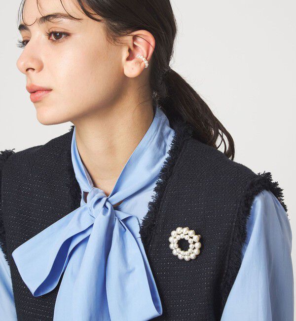 UNITED ARROWS green label relaxing「【WEB限定】サークル ブローチ」|ブローチ・コサージュ|OFF WHITE