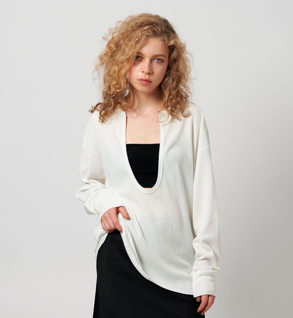 ATTISESSION「＜ATTISESSION＞ビッグ サーマル トップス」|Tシャツ・カットソー|OFF WHITE