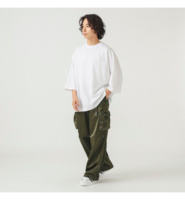 BEAMS「シルケット 8分袖 クルーネック Tシャツ」|Tシャツ・カットソー|