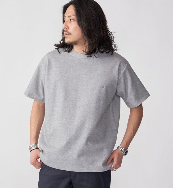 SHIPS「【WEB限定】SHIPS: ワンポイント ロゴ バーズアイ Tシャツ 24SS」|Tシャツ・カットソー|