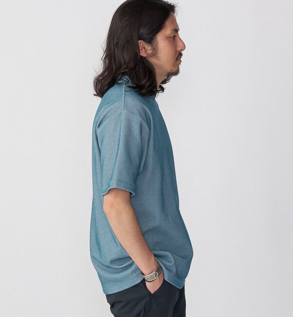 SHIPS「【WEB限定】SHIPS: ワンポイント ロゴ バーズアイ Tシャツ 24SS」|Tシャツ・カットソー|