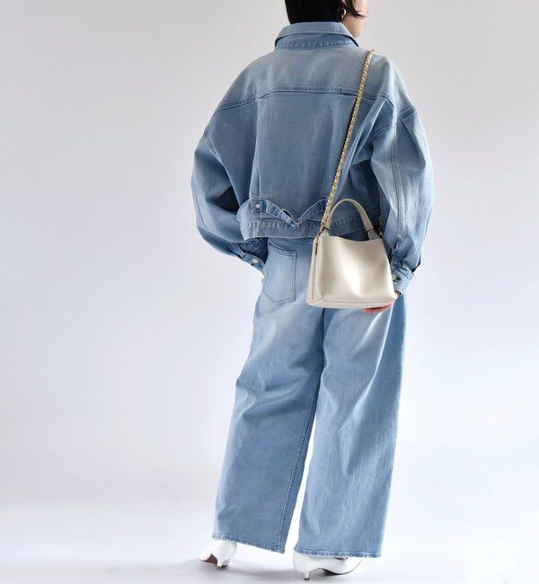 quaranciel「quaranciel:〈洗濯機可能〉ボリュームスリーブ ショート デニム ジャケット」|デニムジャケット|