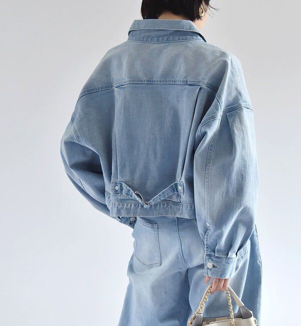 quaranciel「quaranciel:〈洗濯機可能〉ボリュームスリーブ ショート デニム ジャケット」|デニムジャケット|