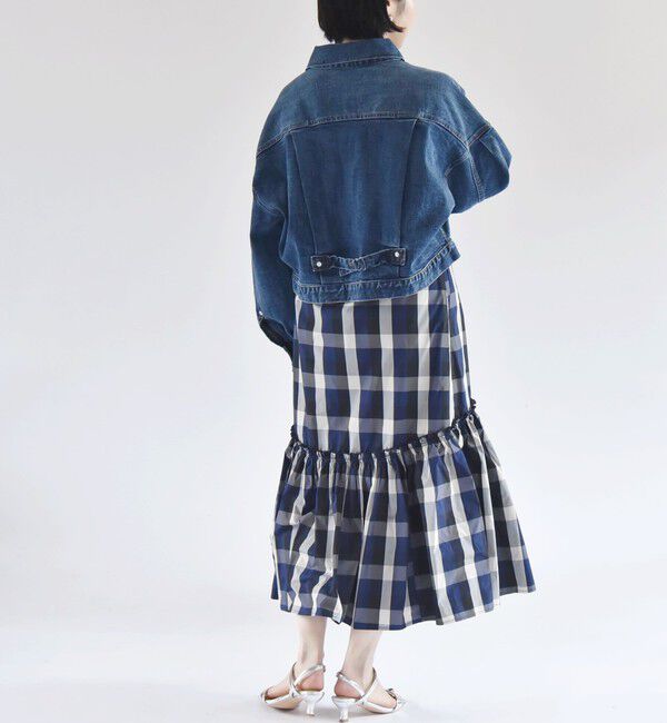 quaranciel「quaranciel:〈洗濯機可能〉ボリュームスリーブ ショート デニム ジャケット」|デニムジャケット|