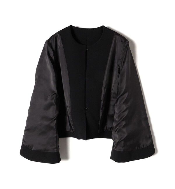 SHIPS for women「〈手洗い可能〉ブラック フォーマル フレア スリーブ ジャケット ◇」|ノーカラージャケット|