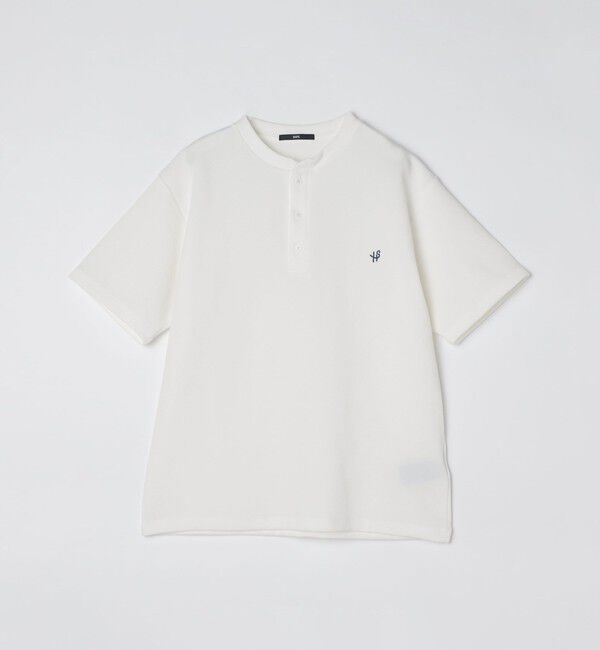 SHIPS「【WEB限定】SHIPS: ワンポイント ロゴ バーズアイ ヘンリーネック Tシャツ 24SS」|Tシャツ・カットソー|