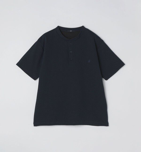 SHIPS「【WEB限定】SHIPS: ワンポイント ロゴ バーズアイ ヘンリーネック Tシャツ 24SS」|Tシャツ・カットソー|