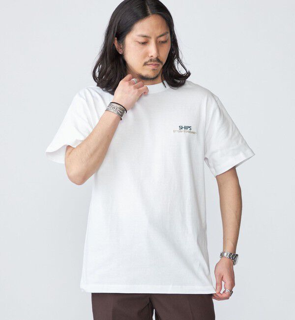 SHIPS「【WEB限定】SHIPS: STYLISH STANDARD ロゴ 刺繍 Tシャツ」|Tシャツ・カットソー|