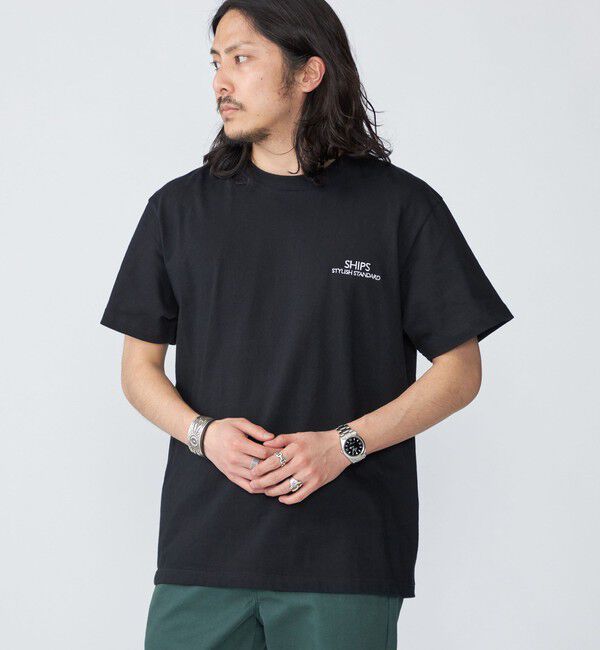 SHIPS「【WEB限定】SHIPS: STYLISH STANDARD ロゴ 刺繍 Tシャツ」|Tシャツ・カットソー|