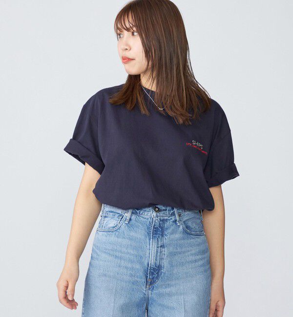 SHIPS「【WEB限定】SHIPS: STYLISH STANDARD ロゴ 刺繍 Tシャツ」|Tシャツ・カットソー|