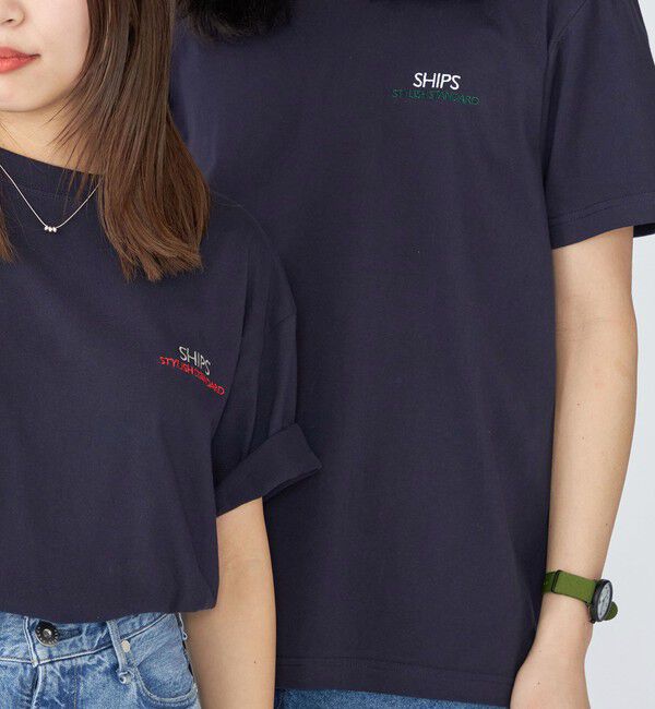 SHIPS「【WEB限定】SHIPS: STYLISH STANDARD ロゴ 刺繍 Tシャツ」|Tシャツ・カットソー|