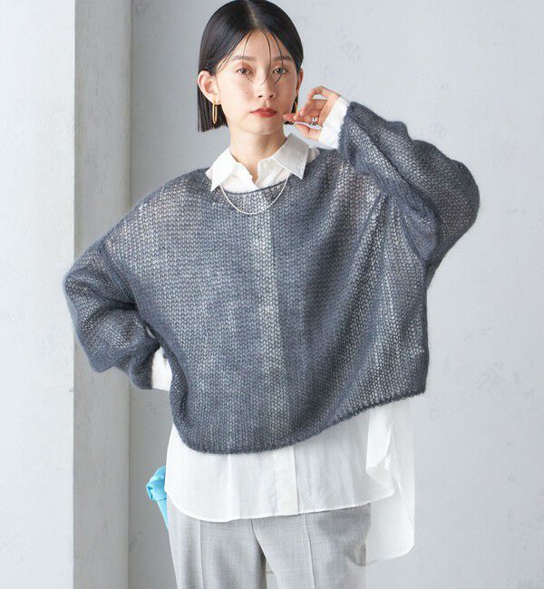 SHIPS for women「モヘヤ メッシュ プルオーバー」|ニット・セーター|