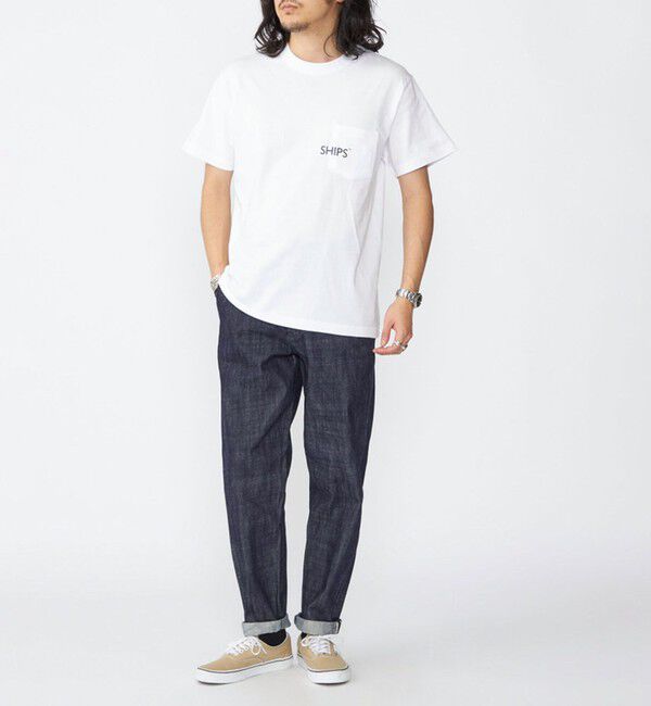 SHIPS「【WEB限定】SHIPS: SHIPSロゴ プリント ポケット Tシャツ」|Tシャツ・カットソー|
