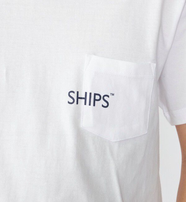 SHIPS「【WEB限定】SHIPS: SHIPSロゴ プリント ポケット Tシャツ」|Tシャツ・カットソー|