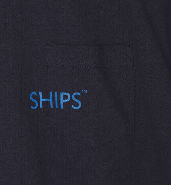 SHIPS「【WEB限定】SHIPS: SHIPSロゴ プリント ポケット Tシャツ」|Tシャツ・カットソー|