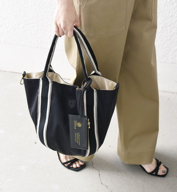 SHIPS any「【SHIPS any別注】Folna: 2WAY ライン ナイロン トート バッグ」|トートバッグ|
