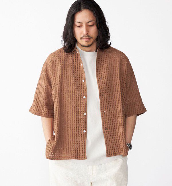 SHIPS「BENCH MARKING SHIRTS: シアー ドビー ショートスリーブ シャツ」|シャツ・ブラウス|
