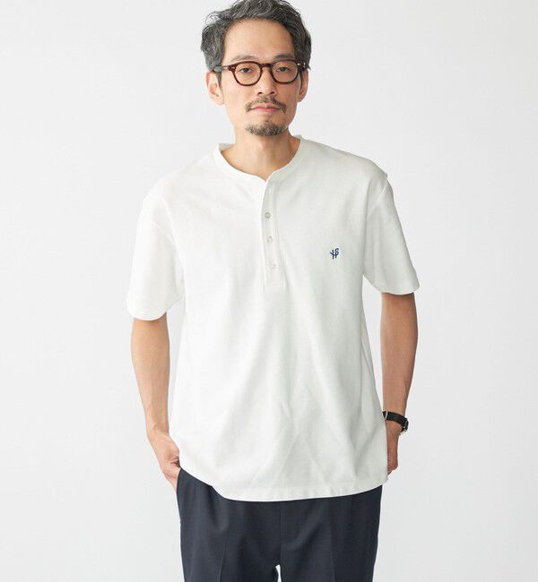 SHIPS「【WEB限定】SHIPS: メランジ カノコ ヘンリーネック Tシャツ (半袖)」|Tシャツ・カットソー|