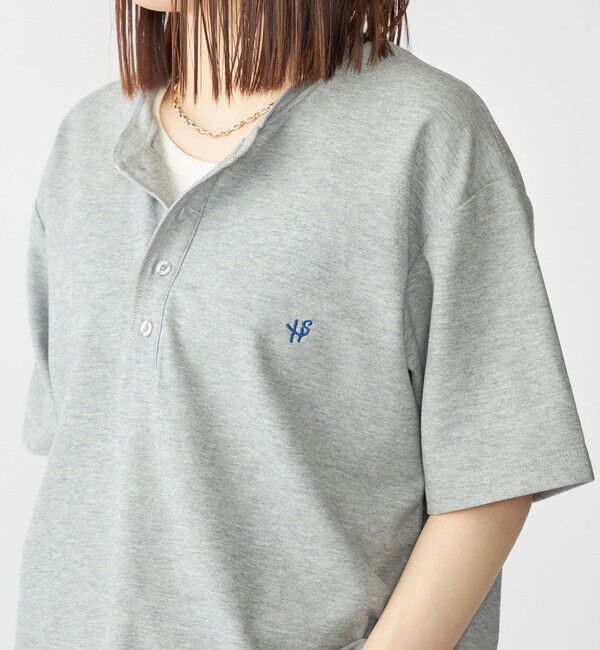 SHIPS「【WEB限定】SHIPS: メランジ カノコ ヘンリーネック Tシャツ (半袖)」|Tシャツ・カットソー|グレー